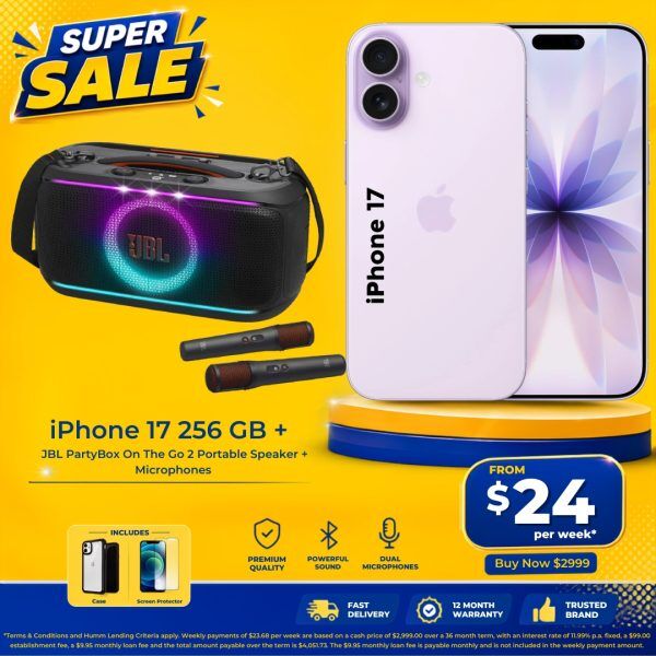 iPhone 17 256GB + JBL PartyBox On-The-Go Speaker Package