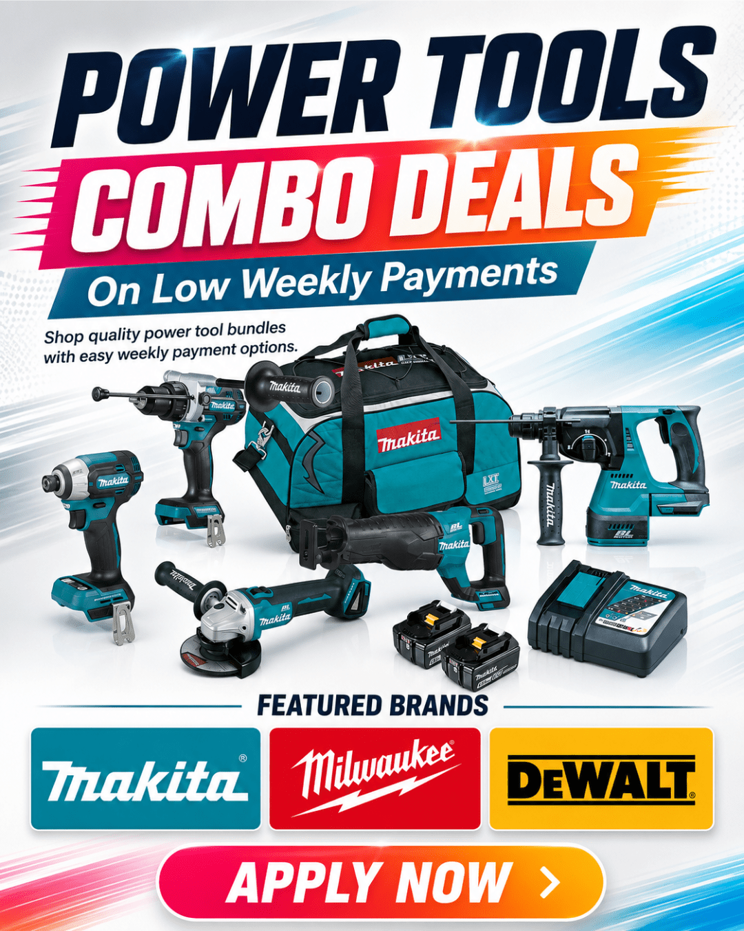Power tools Package Deals on Low Weekly Payments