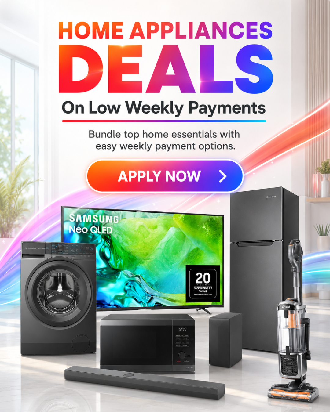 Home Appliances Deals on Low Weekly Payments